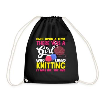 Fille qui aimait tricoter - Sac de sport léger - noir - Devant