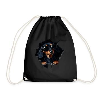 Drôle de chien Propriétaire de chien Chien mignon Teckel - Sac de sport léger - noir - Devant