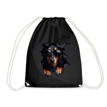 Drôle de chien Propriétaire de chien Chien mignon Teckel - Sac de sport léger - noir - Devant