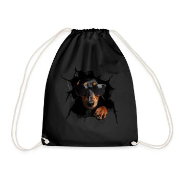 Drôle de chien Propriétaire de chien Chien mignon Teckel - Sac de sport léger - noir - Devant