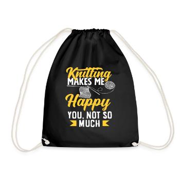 Le tricot me rend heureuse, pas vous - Sac de sport léger - noir - Devant