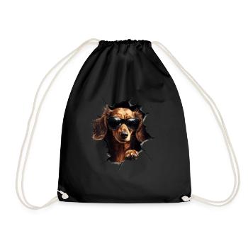Drôle de chien Propriétaire de chien Chien mignon Teckel - Sac de sport léger - noir - Devant