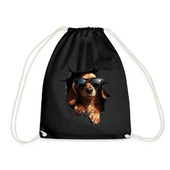 Drôle de chien Propriétaire de chien Chien mignon Teckel - Sac de sport léger - noir - Devant