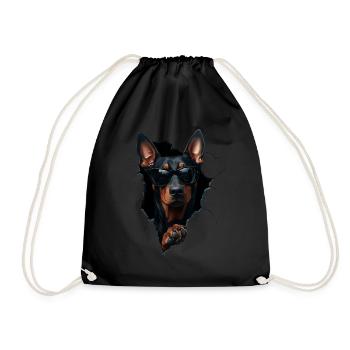 Drôle de chien propriétaire Chien mignon Doberman - Sac de sport léger - noir - Devant
