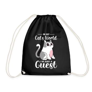 Witziger Katzen Spruch - Turnbeutel - Schwarz - Vorne