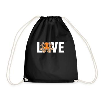 Octopus Love Octopodes Octopoda Cephalopoda Lover - Drawstring Bag - black - Front