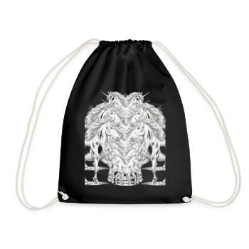 Unicorn Unicorns Mythical Creatures Mythical Animals Fable - Drawstring Bag - black - Front