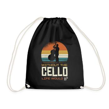 Without the cello, life would be bb - Drawstring Bag - black - Front