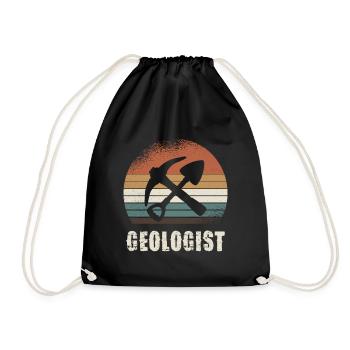 Rétro géologue marteau et pelle conception - Sac de sport léger - noir - Devant