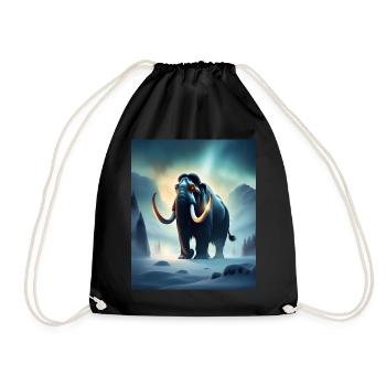 scary evil mammoth - Drawstring Bag - black - Front