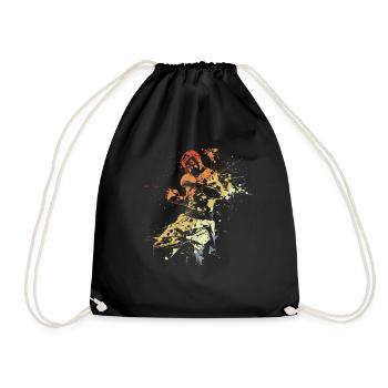 Kickboxing Vintage Look - Turnbeutel - Schwarz - Vorne