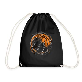 Basketball Ball Zeichnung - Turnbeutel - Schwarz - Vorne