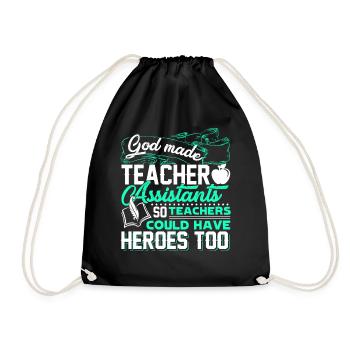 God Made Teacher Assistant - Drawstring Bag - black - Front