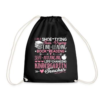 I Am A Kindergarten Teacher - Drawstring Bag - black - Front