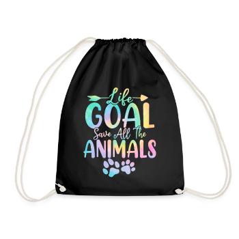 Objectif de vie Sauver tous les animaux Tie Dye Animal - Sac de sport léger - noir - Devant