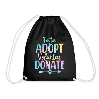 Pflege Adoptieren Freiwillige Spenden Hund Tie Dye Haustier - Turnbeutel - Schwarz - Vorne