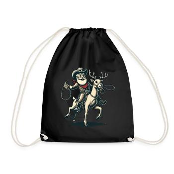 Aventure du cavalier cow-boy du Père Noël - Sac de sport léger - noir - Devant