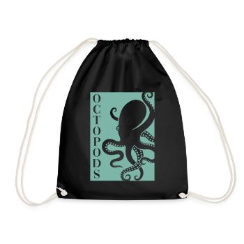 Octopodes Octopoda Cephalopoda Lover Octopus - Drawstring Bag - black - Front