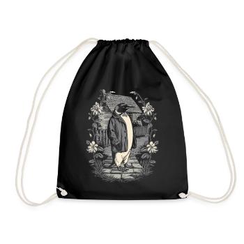 Esthétique cottagecore sombre avec pingouin élégant - Sac de sport léger - noir - Devant