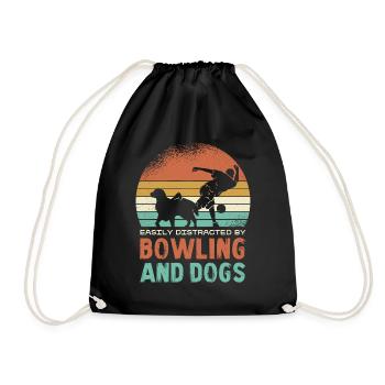 Facilement distrait par le bowling et les chiens - Sac de sport léger - noir - Devant