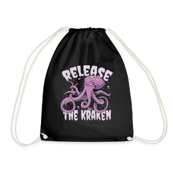 Release The Kraken Cephalopoda Octopodes Octopoda - Drawstring Bag - black - Front