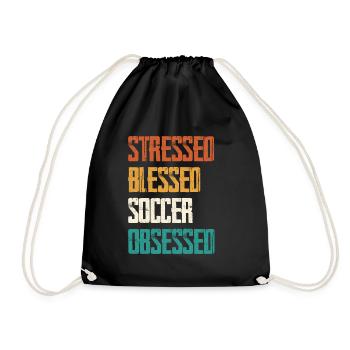 Stressed Football Obsessed - Drawstring Bag - black - Front