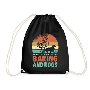 Passion pour la pâtisserie et les chiens - Sac de sport léger - noir - Devant
