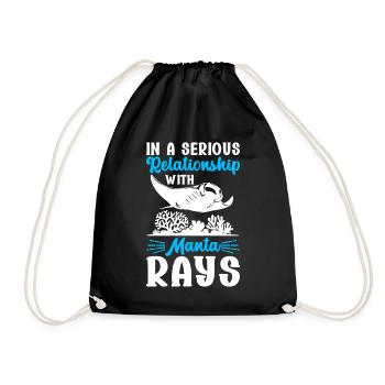 Manta Rays Great Manta Sea Creatures - Drawstring Bag - black - Front