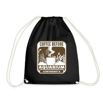 Aquarium Enthusiast Coffee Aquascape Coffee Lover - Drawstring Bag - black - Front