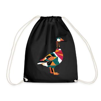Géométrique Animal de la Ferme Graphique Oie - Sac de sport léger - noir - Devant