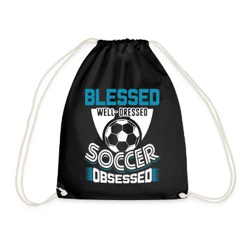 Soccer Well Dressed Soccer Obsessed - Drawstring Bag - black - Front