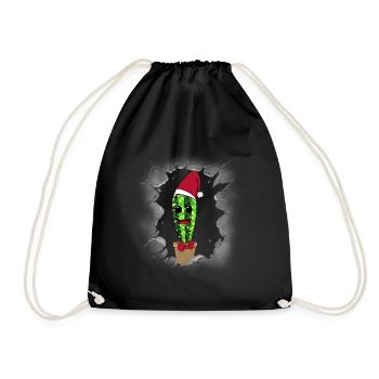 St. Nicholas Mother-in-law Christmas Cactus - Drawstring Bag - black - Front