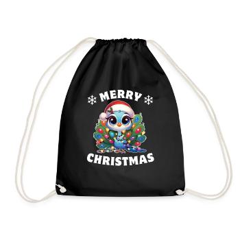 Chapeau de Noël Fées de Noël Paon - Sac de sport léger - noir - Devant