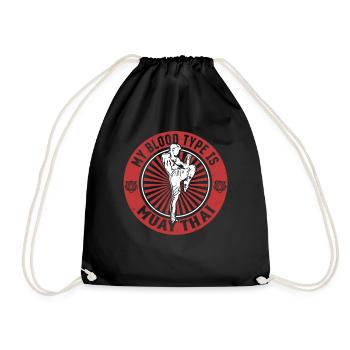 Muay Thai Fighting - My blood type is Muay Thai - Drawstring Bag - black - Front