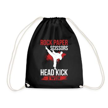 Roche Papier Ciseaux Coup de tête I Win - Muay Thai - Sac de sport léger - noir - Devant