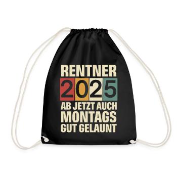 Rentner 2025 - Turnbeutel - Schwarz - Vorne