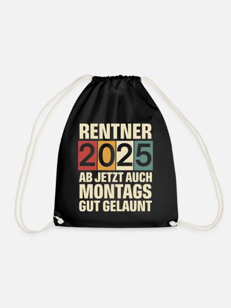 Rentner 2025 - Turnbeutel - Schwarz