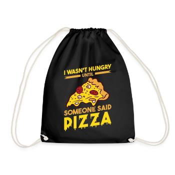Funny pizza saying - Drawstring Bag - black - Front