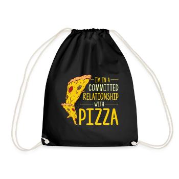 Funny pizza saying - Drawstring Bag - black - Front