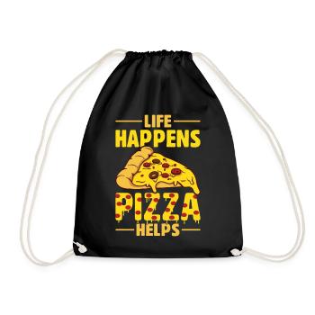 Drôle de dicton de pizza - Sac de sport léger - noir - Devant