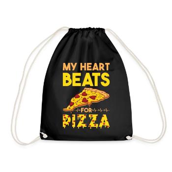 Funny pizza saying - Drawstring Bag - black - Front