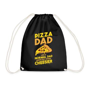 Funny pizza saying - Drawstring Bag - black - Front