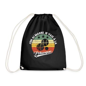 Geschenk Humor Pétanque Jeu de boules - Turnbeutel - Schwarz - Vorne