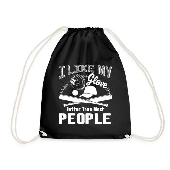 Softball I Like My Glove - Drawstring Bag - black - Front