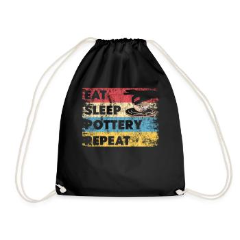 Pottery Ceramics Artist Retro - Drawstring Bag - black - Front