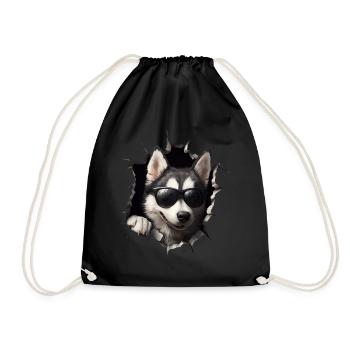 Drôle de chiens Propriétaire de chien Chien mignon Husky - Sac de sport léger - noir - Devant