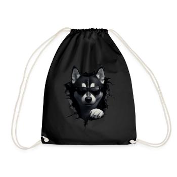 Drôle de chiens Propriétaire de chien Chien mignon Husky - Sac de sport léger - noir - Devant