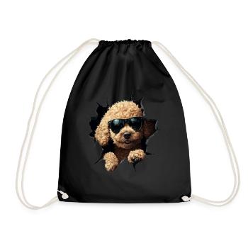 Drôle de chien propriétaire Chien mignon caniche - Sac de sport léger - noir - Devant