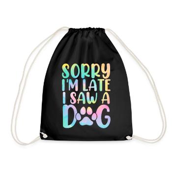 Désolé, je suis en retard, j’ai vu un refuge pour chiots Dog Tie Dye - Sac de sport léger - noir - Devant