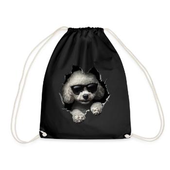 Drôle de chien propriétaire Chien mignon caniche - Sac de sport léger - noir - Devant